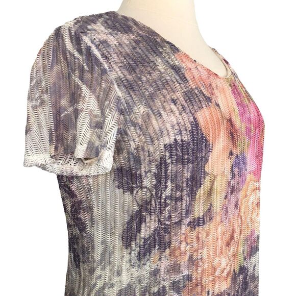 Brittany Black Soft Crochet Knit Blouse Romantic Floral Boat Neck Size Large - Picture 8 of 8